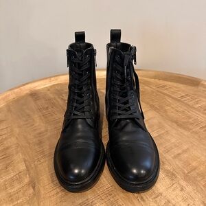 Thursday Women’s Leather Lace-Up Combat Boots dual size zip. Worn 3 times.